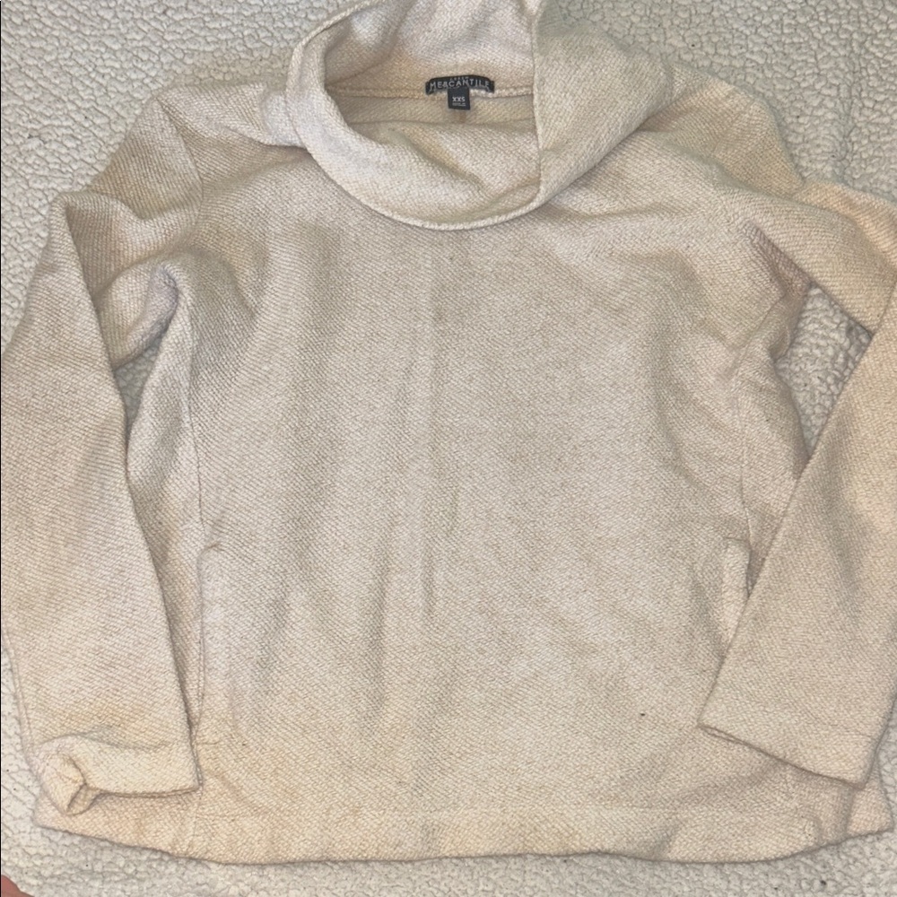 JCREW Mercantile Off-White Cowl Neck Sweater size XXS